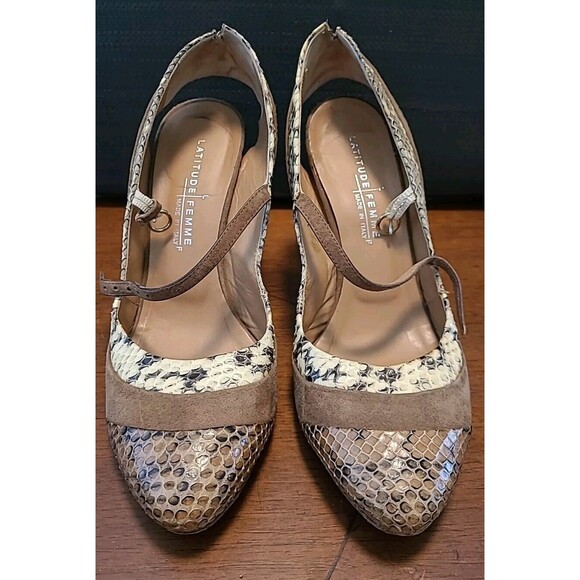 Latitude‎ Femme Women's Brown Suede Animal Print Shoes EU Size 40 US 9 - Picture 1 of 10